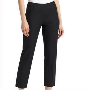 Lafayette 148 Luxury Black Cropped Stretch Wool Bleeker Career Pants Size 10
